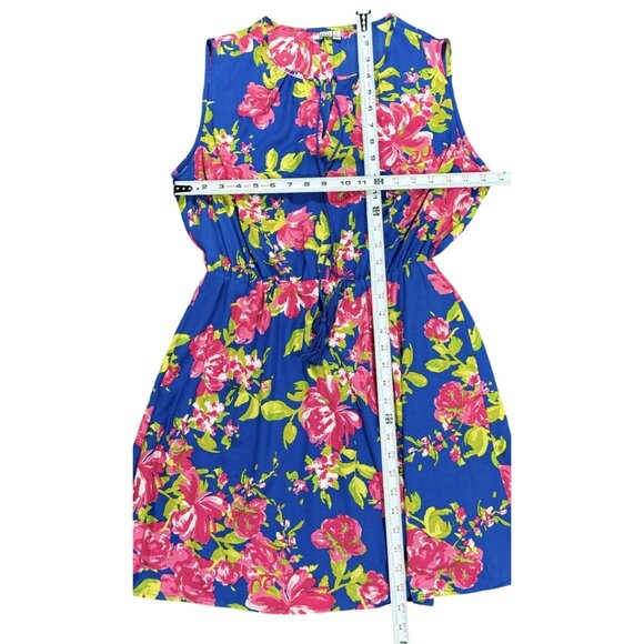 Q&A Size M Women Floral Sleeveless Midi Dress With Rope Tie Neck - Picture 6 of 9